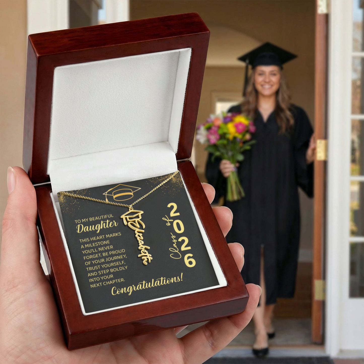 Class of 2026 Personalized Graduation Name Necklace with Gift Box