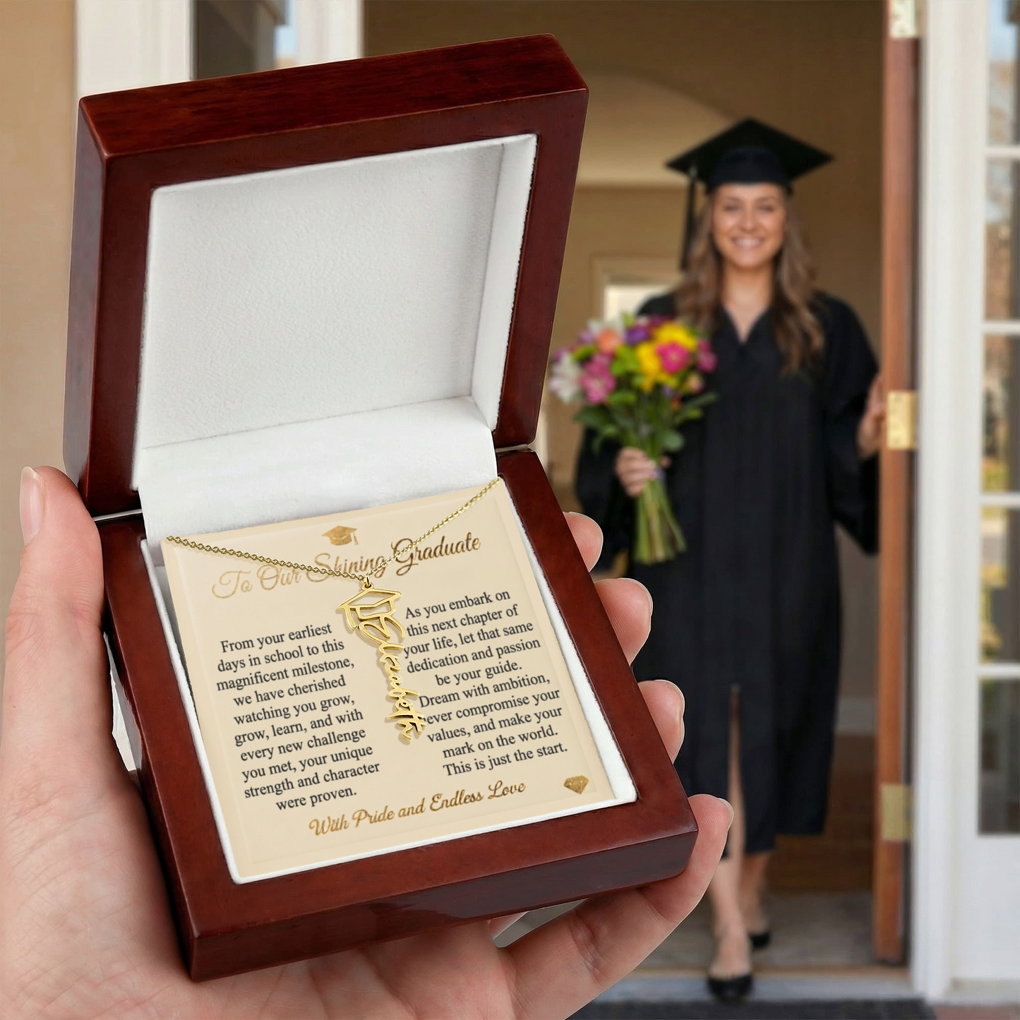 Personalized Graduation Name Necklace | To Our Shining Graduate