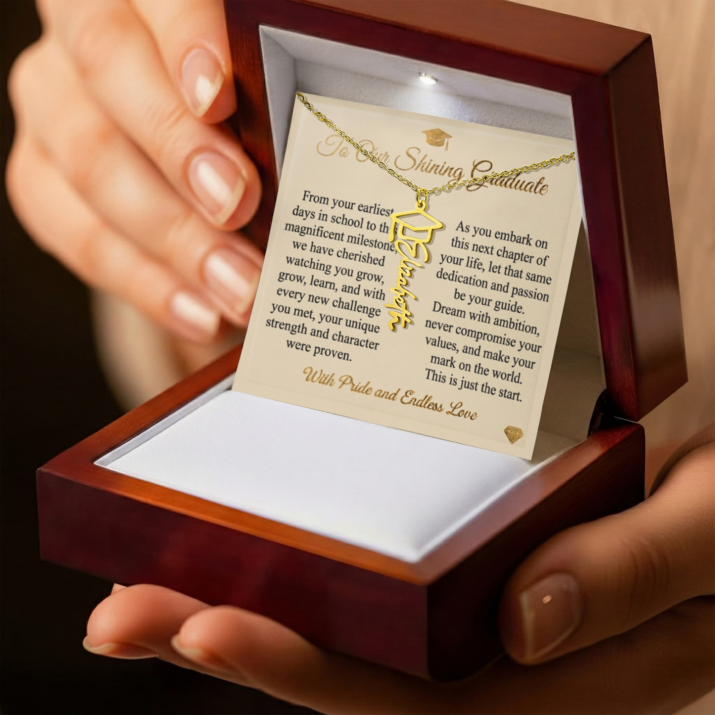 Personalized Graduation Name Necklace | To Our Shining Graduate