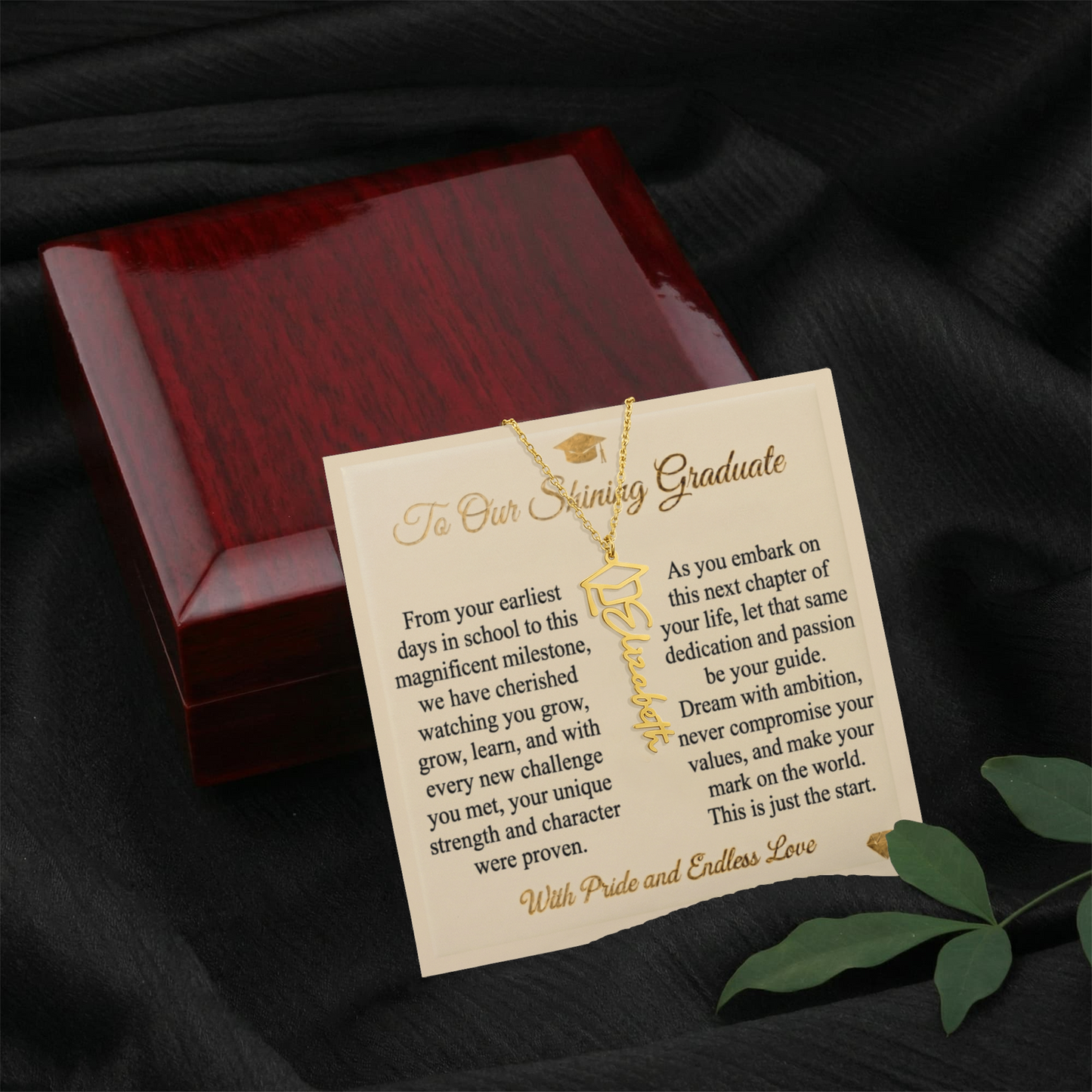 Personalized Graduation Name Necklace | To Our Shining Graduate
