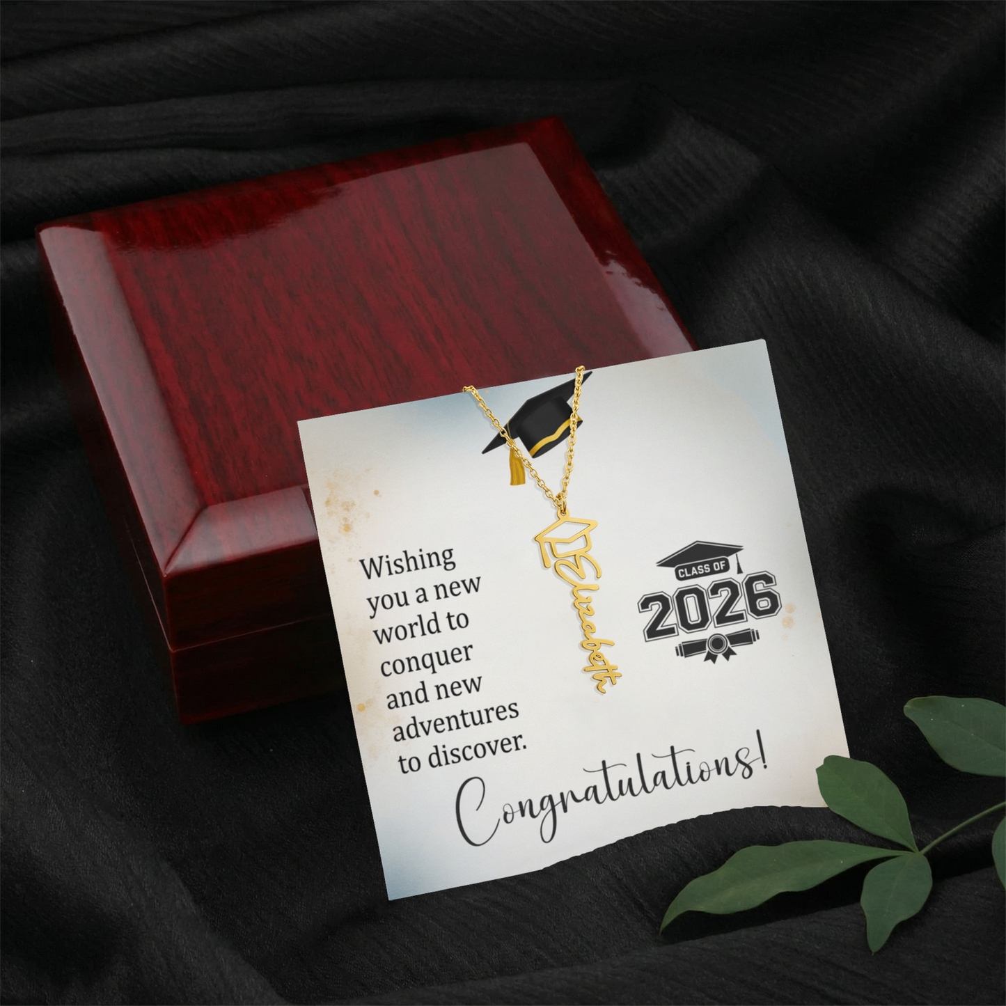 Daughter’s 2026 Graduation Gift - Graduation Cap Name Necklace