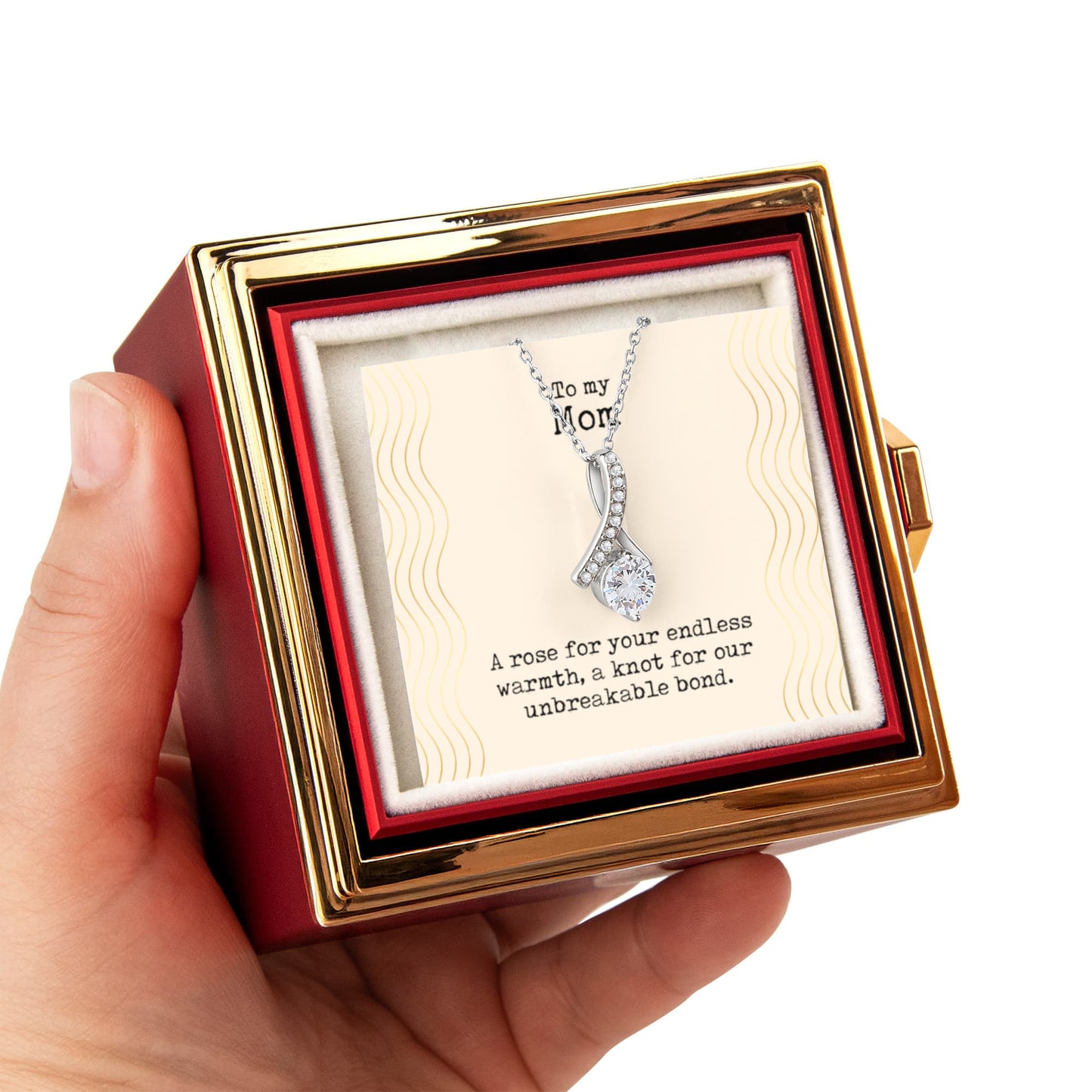 To my Mom - Alluring Beauty with Rotating Rose Gift Box